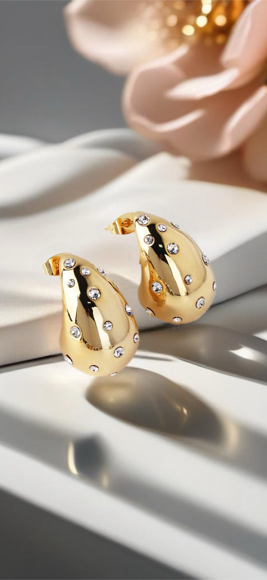 Stainless Steel Teardrop Stud Earrings